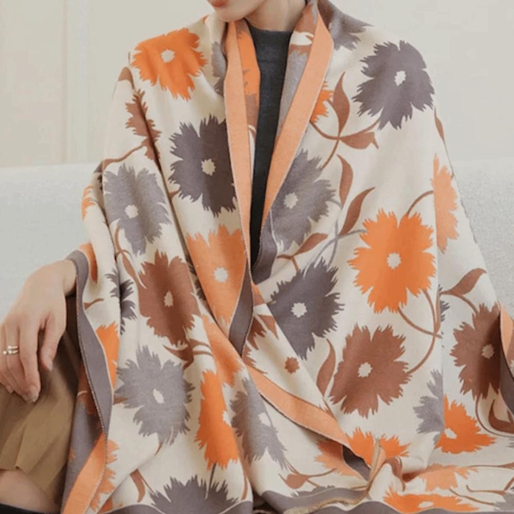 Elegant Floral Scarf Shawls Korean Style Shawl Wrap Fashion Luxury Silk Scarf  Travel