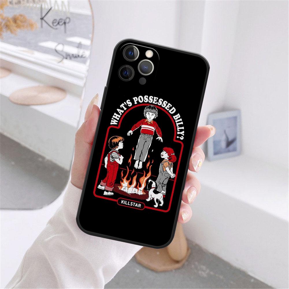 Divertida Carcasa de Silicona Negra con Gráfico de Halloween