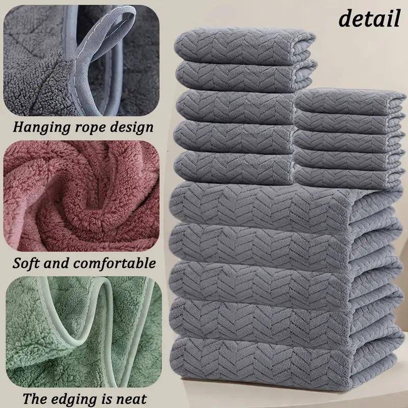 Thickened Absorbent Wheat Ear Coral Fleece Towel Bath Towel