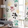Tierfußabdrücke Graffiti Leinenstoff Fenstertüll Vorhänge für Wohnzimmer Schlafzimmer Hotel Luxus Dekoration Transparente Vorhänge