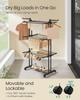 Movable 4-Layer Floor-Standing Folding Drying Rack with Wheels for Indoor and Balcony Use