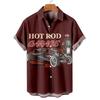 Shirts For Men 3d Vintage Fashion Violin Rocker Printed Rockabilly Hawaiian Shirt Short Sleeve Tops Outdoor Street Clothing