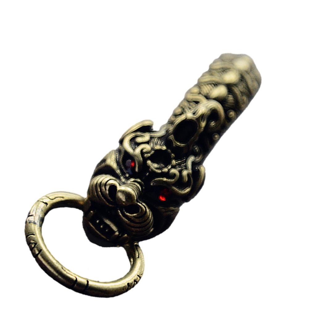 Carved Loong Keychains For Keys Or Small Items for Kids Teens Adults Portable and Versatile Metal Keyrings Brass