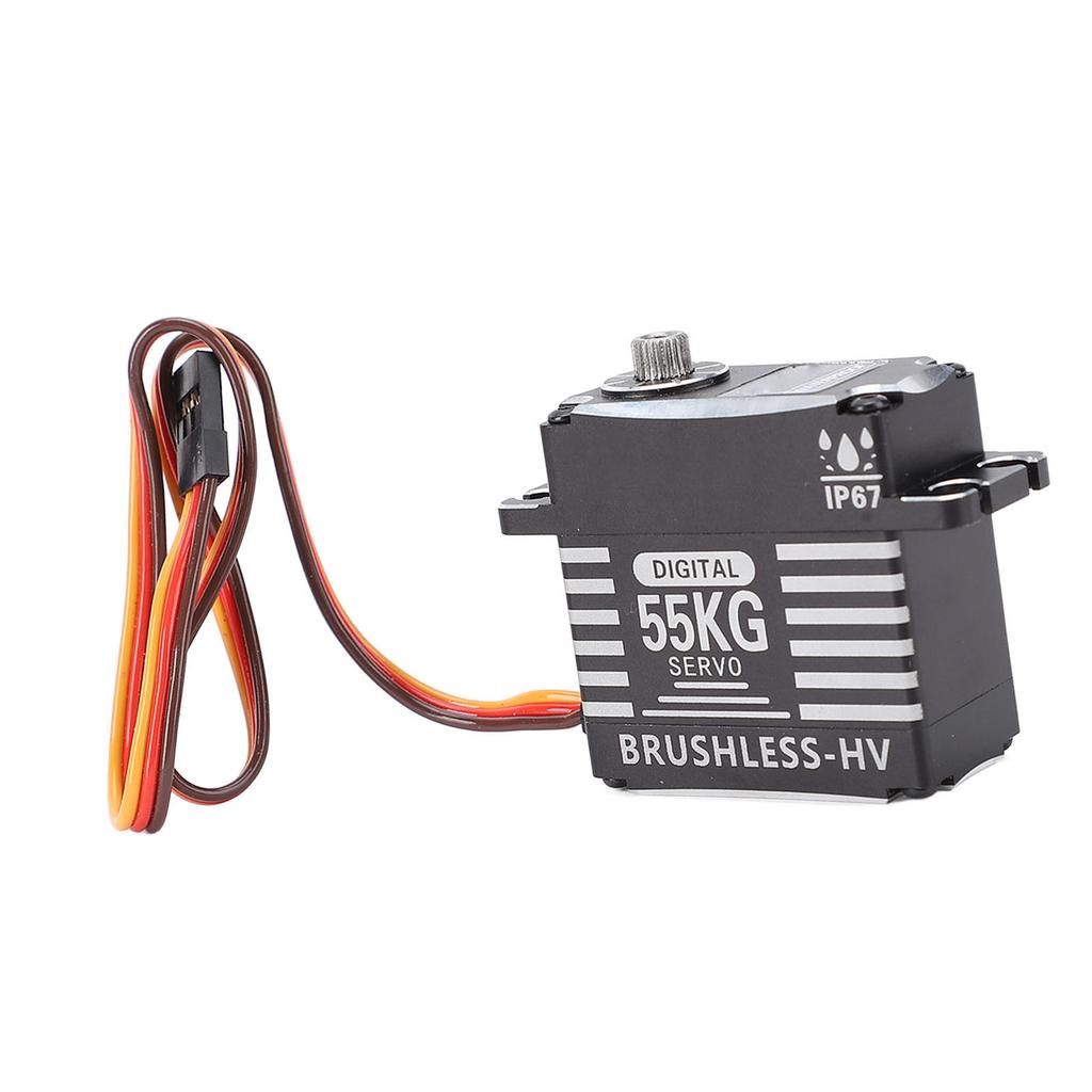 Servo Full Metal Gear Brushless 55KG High Torsion Rain Proof 180° Servo for Replacement