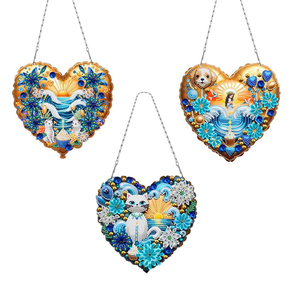 Blumen 5D DIY Diamantmalerei Punkte Anhänger Strass Diamantkunst Anhänger Diamantmalerei Hängeanhänger für Wand Fenster