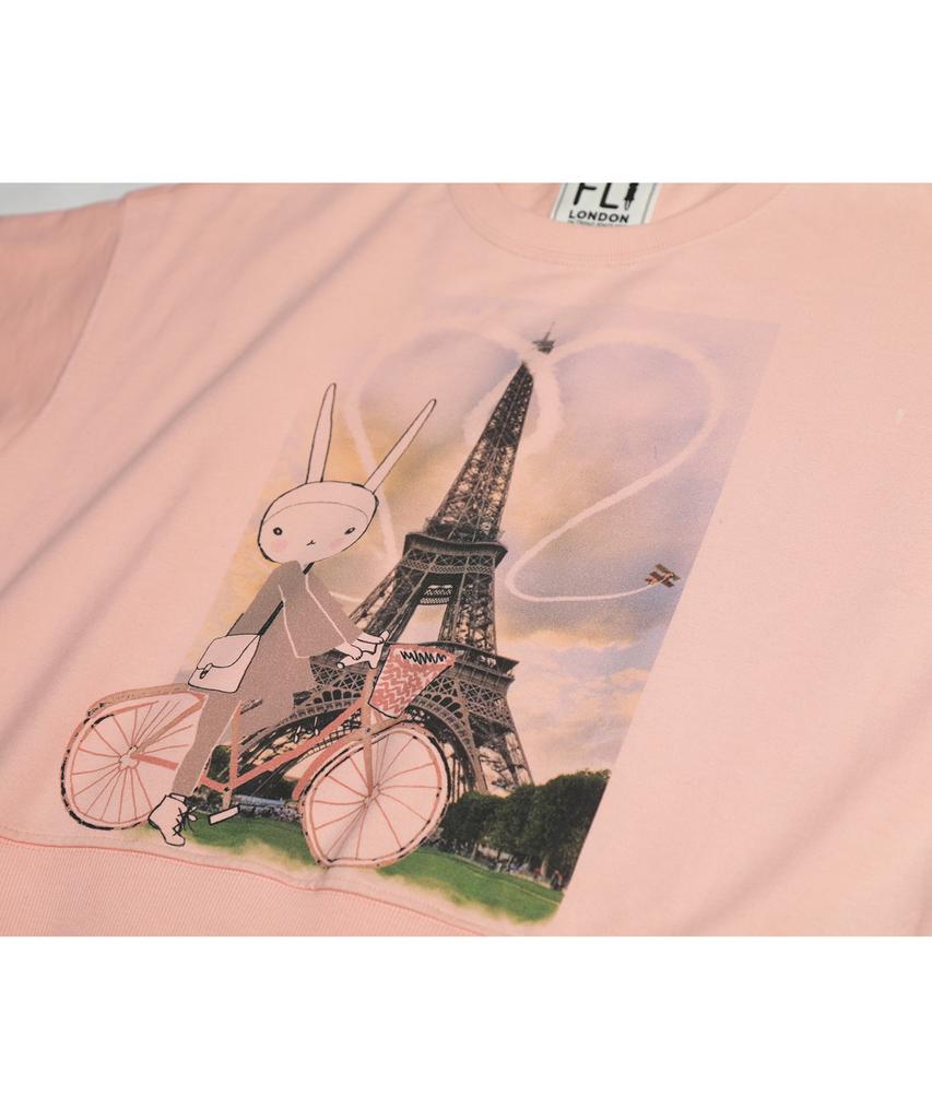 Pipilapin Fifi Eiffel Tower Travel Short Sleeve T-Shirt/Fs7Wm33W Pink
