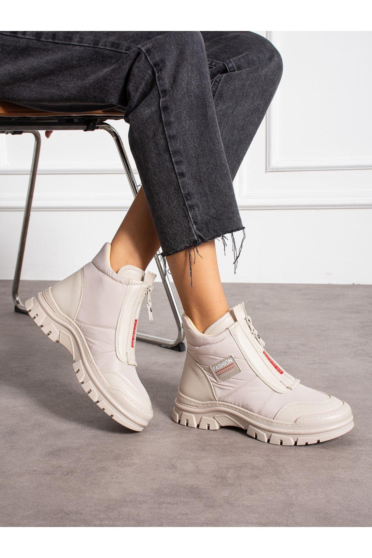 

Женские современные стильные модные кремовые женские сапоги на молнии 36