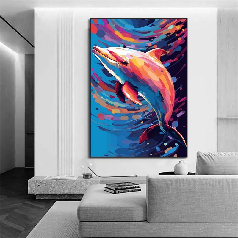 Abstrakt Bunte Wildtiere Leinwandmalerei Oktopus Katze Affe Löwe Graffiti Pop Art Poiters Wandkunst Wandbild für Heimdekoration