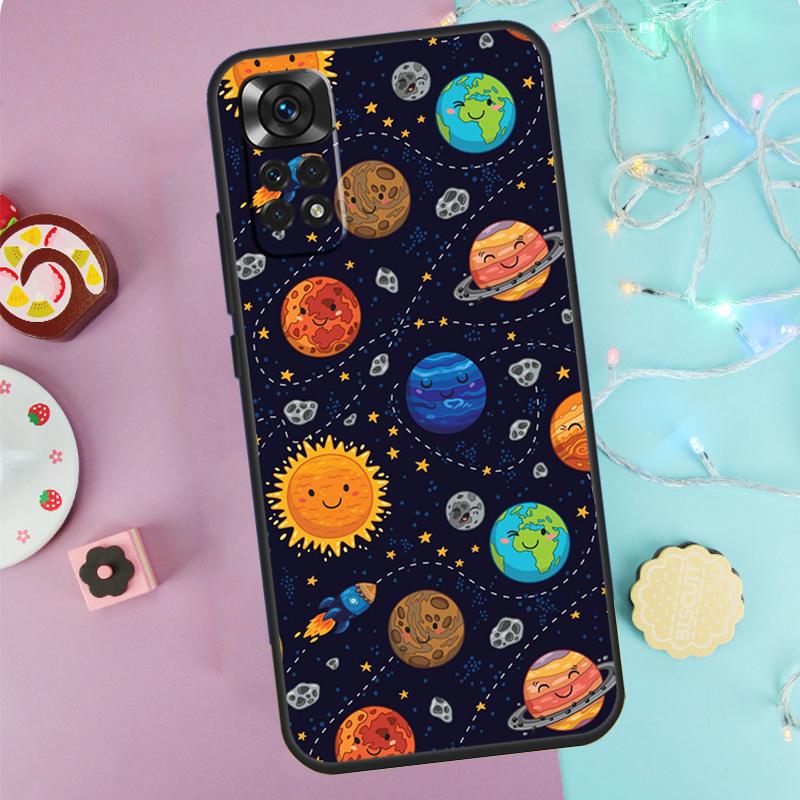 Magic Space Moon Planet Case For Xiaomi Redmi Note 9 10 11 12 13 14 Pro 9S 10S 11S 12S Redmi 14C 10C 12C 13C Cover
