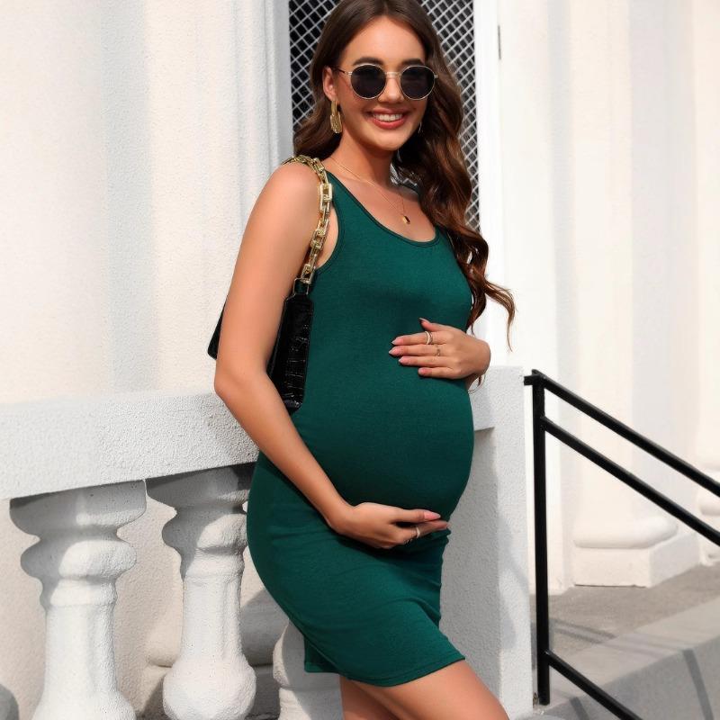 Women's Summer Crew-neck Sleeveless Long Tank Dress