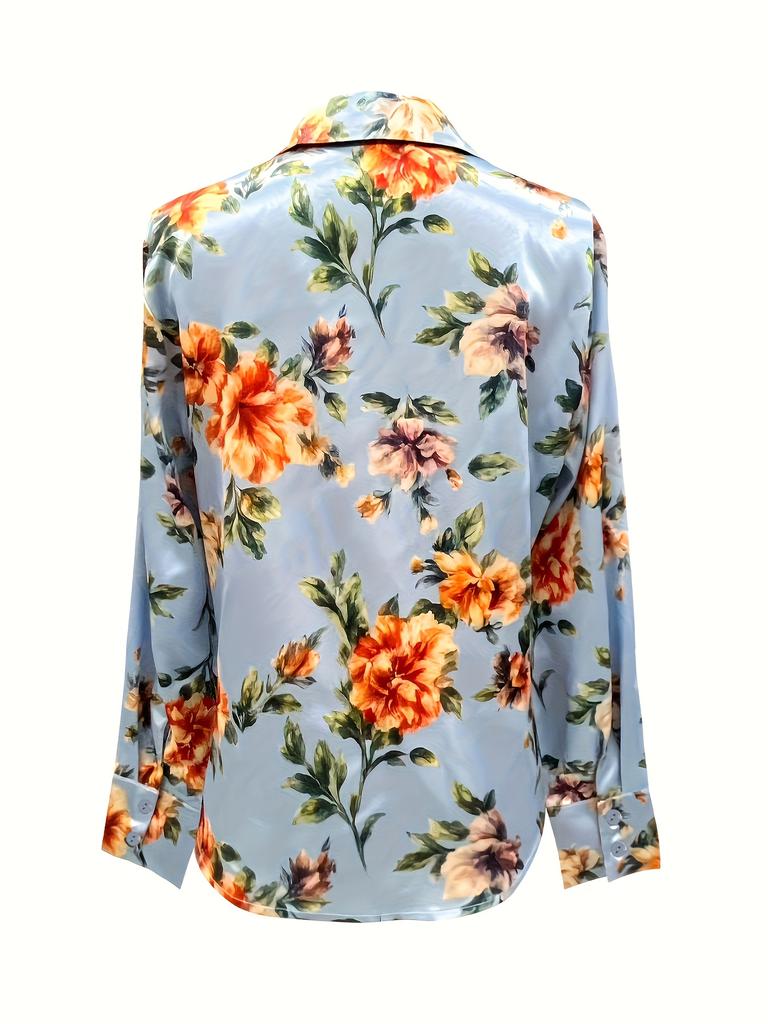 Summer style women's shirt - Fashion print long-sleeved elegant dress shirt - Suitable for daily commuting - Four different styles to choose from