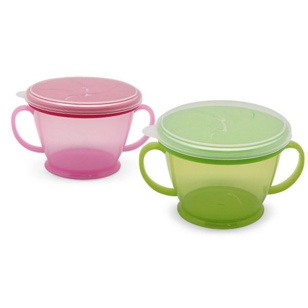 Twodeco Spill-proof Snack Cup, Pink, 1 Set