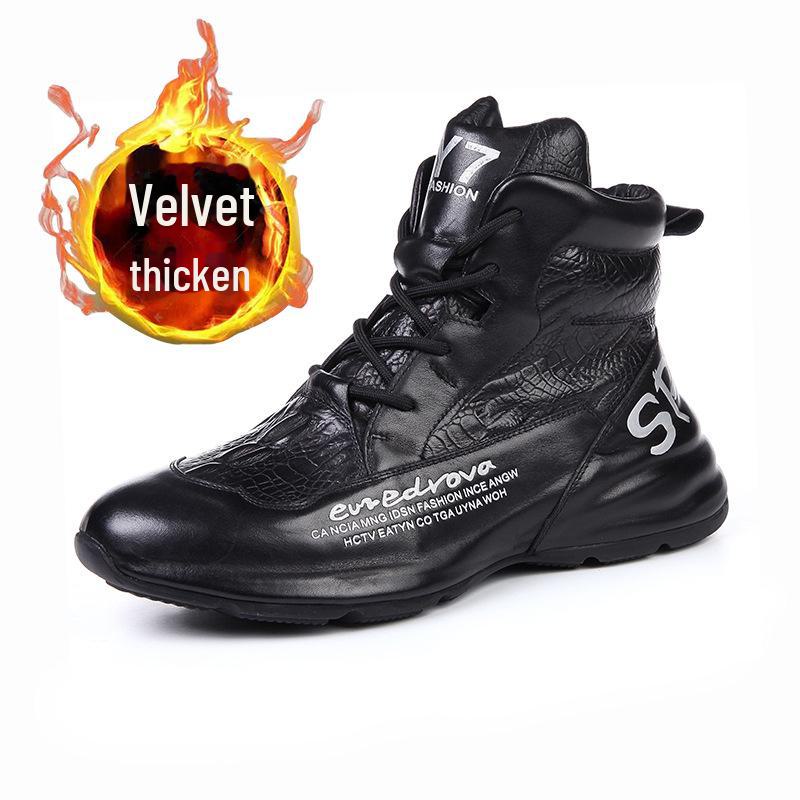 2021 European Autumn/Winter Trendy Men's Cowhide Platform Dad Shoes