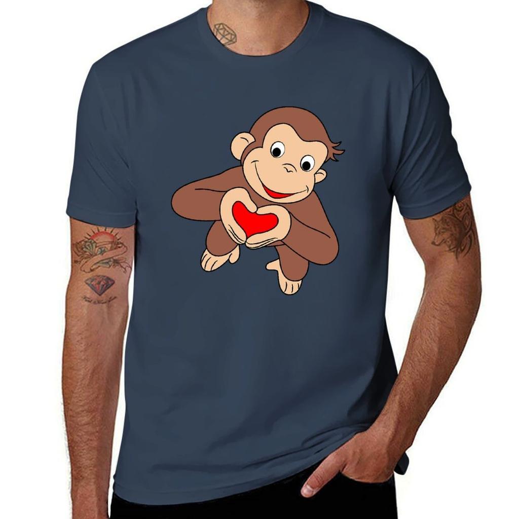 Curious George Is All Heart Tshirt Vintage Style Printed Top