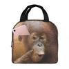 Gorilla Face Print Insulated Lunch Bag for Women Children Portable Food Boxes Thermal Lunch Box Tote