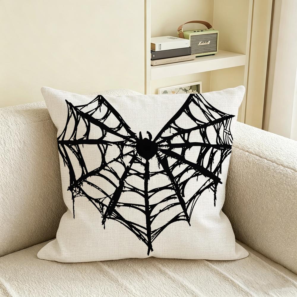 S-Spider Web Cushion Cover Natural Linen Pillowcase Set, All-In-One Decor For Sofa, Bedroom & Chair