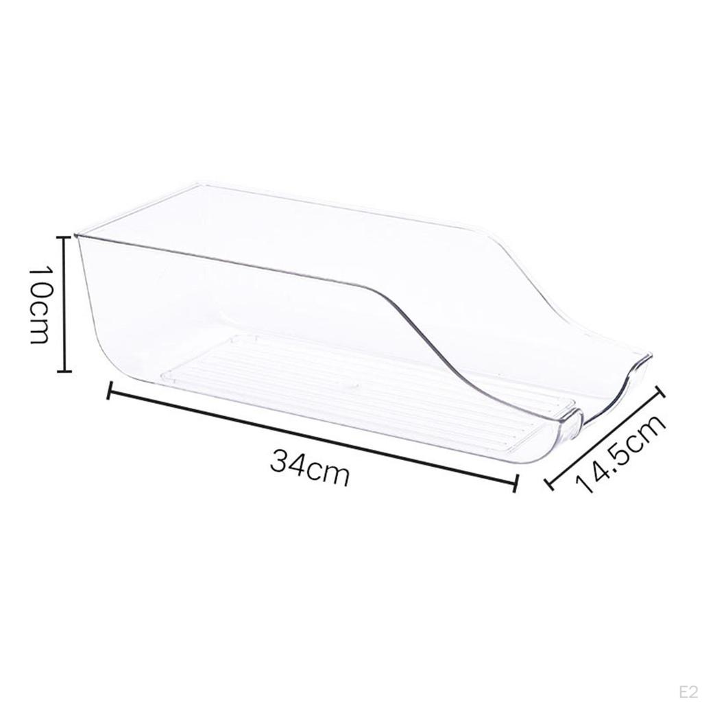 Beverage Rack Automatic Rolling Storage Box Clear Can Dispenser Bottle Holder for Fridge