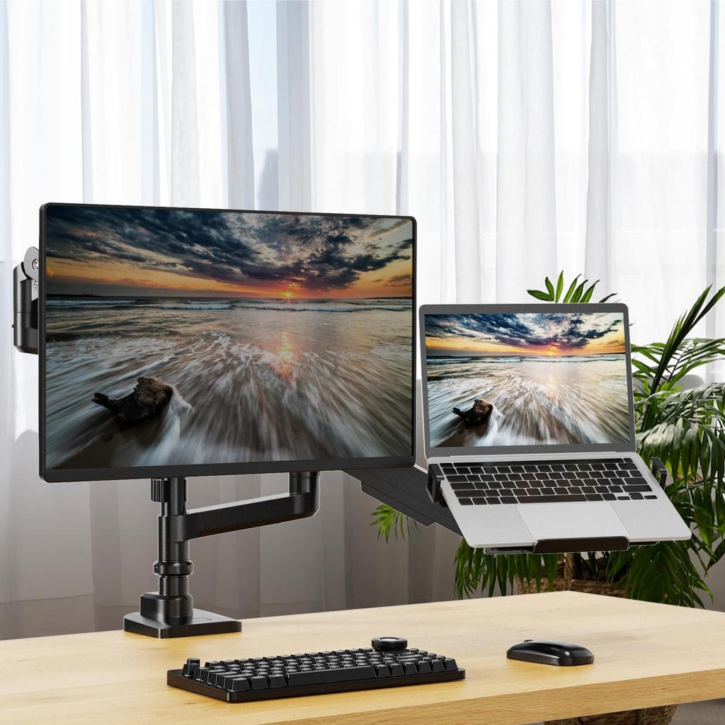 ACCURTEK Laptop Laptop Monitor Arm Compatible with Inch VESA 9kg Weight Extendable Holder, Tray, Mount, Steel, 12-17 Monitors, 75x75mm, 100x100mm,