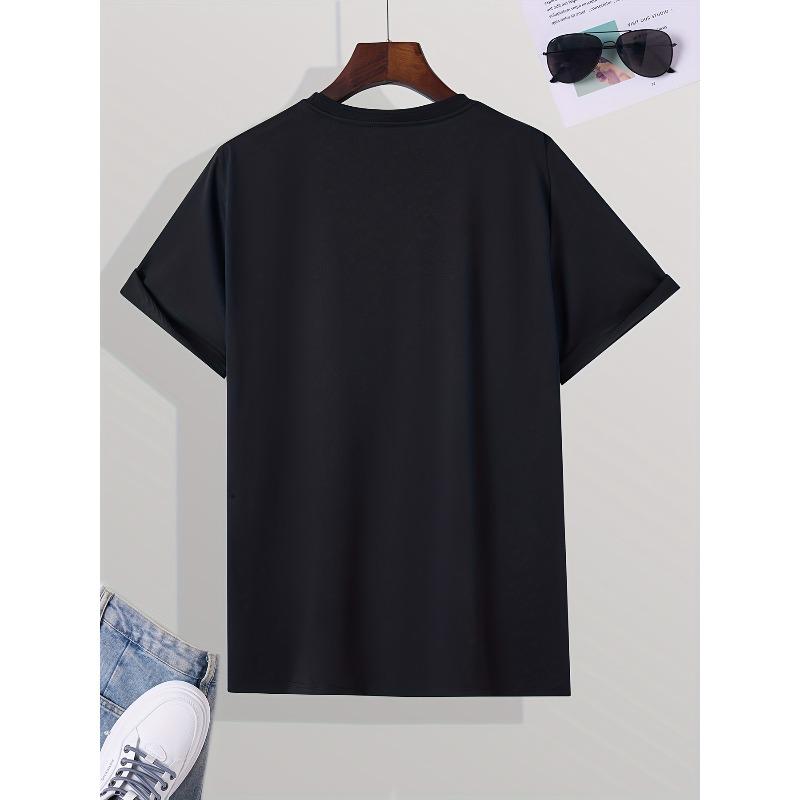 European Sizes Men's Casual "Intense Feelings" Statue Print Crew Neck Short Sleeves T-shirts For Summer