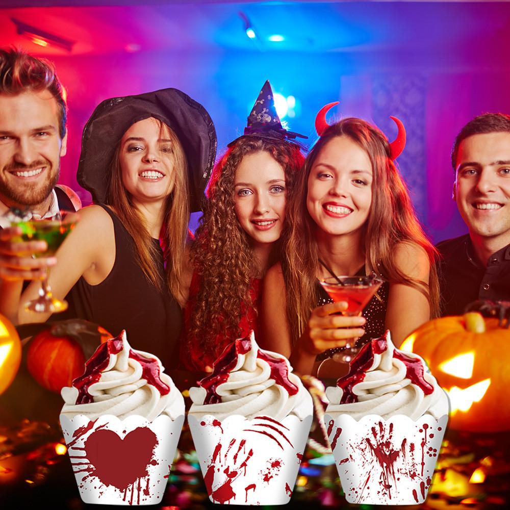 Halloween Blood Hand Pattern Cake Border Accessories Set Party Venue Decor