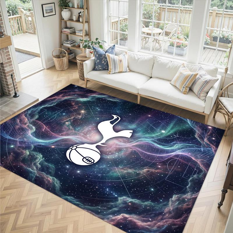 Tottenham Hotspur Design Crystal Velvet Carpet Cozy Non?Slip Printed Rug For Bedroom Living Room Entrance