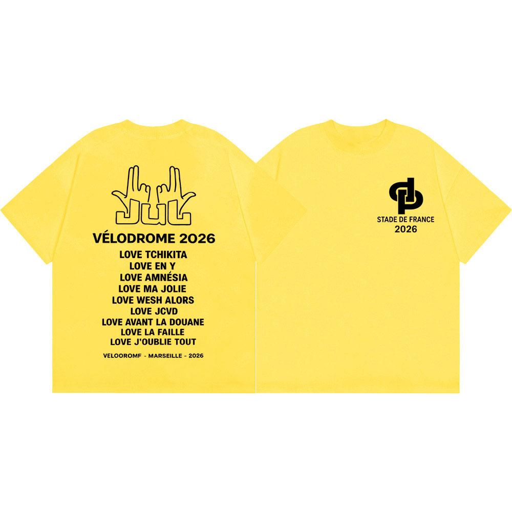 Rapper Jul Tour 2026 T-shirt Men Women Clothing Fashion Hip Hop Short Sleeve T-shirts Harajuku Y2k Oversized T Shirt Streetwear