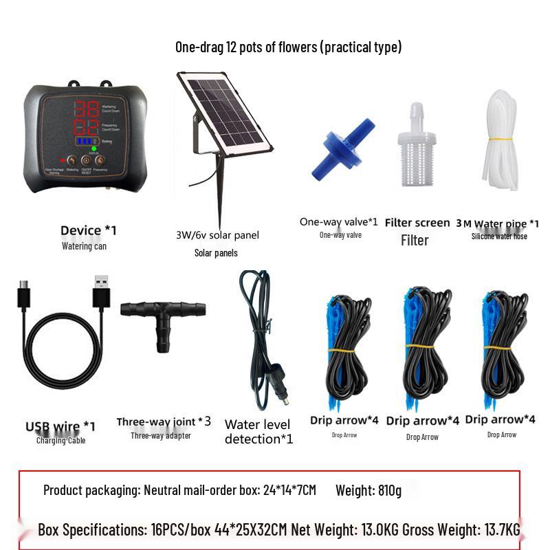 3W Solar-Powered Smart Irrigation System for Indoor Plants with Timed Drip Feature