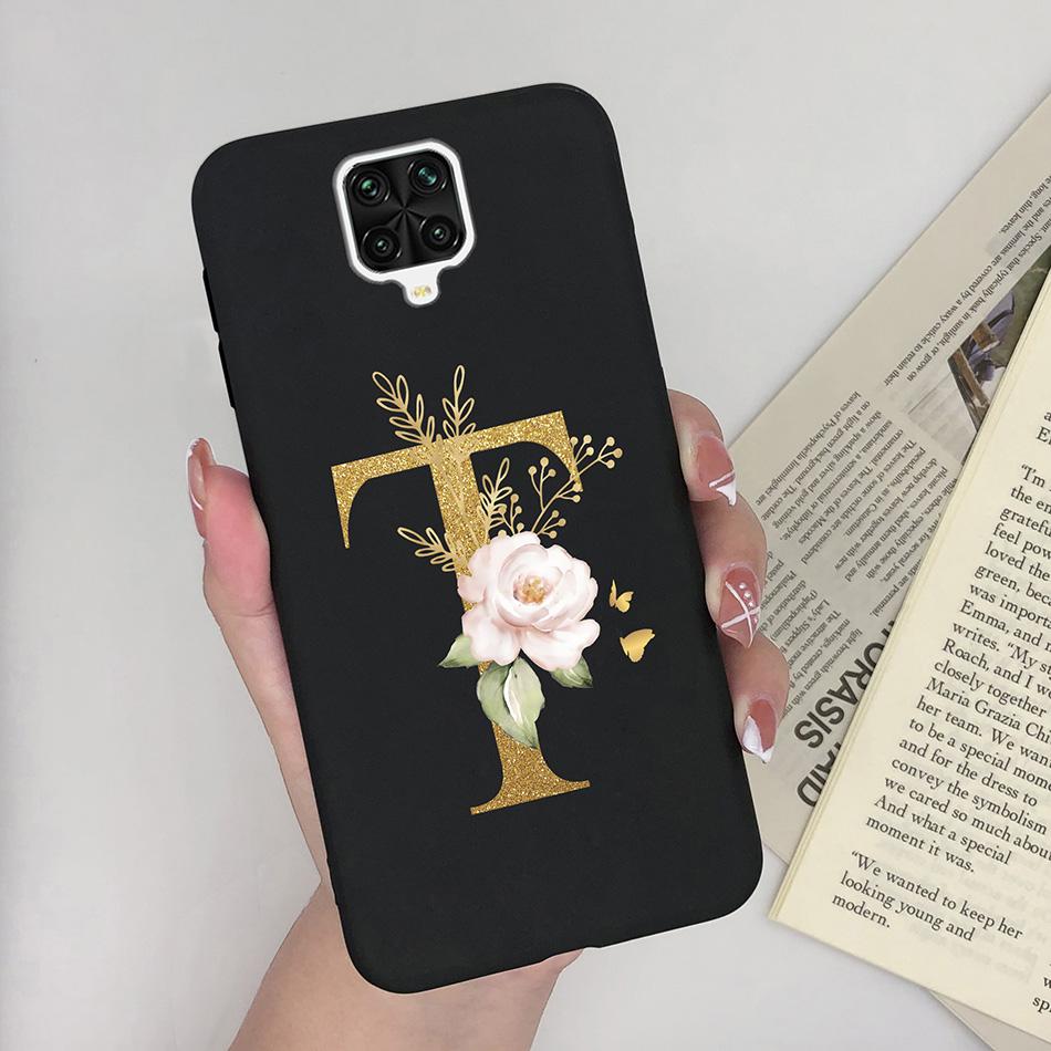 For Xiaomi Redmi Note 9 Pro Case Flowers Letters Silicone Soft TPU Back Cover For Xiomi Redmi Note9 Pro 6.67'' M2003J6B2G Case