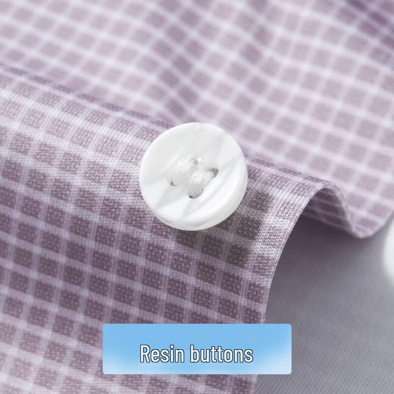 Futing Herren Hoch-Elastisches Business Karomuster Kurzarmhemd