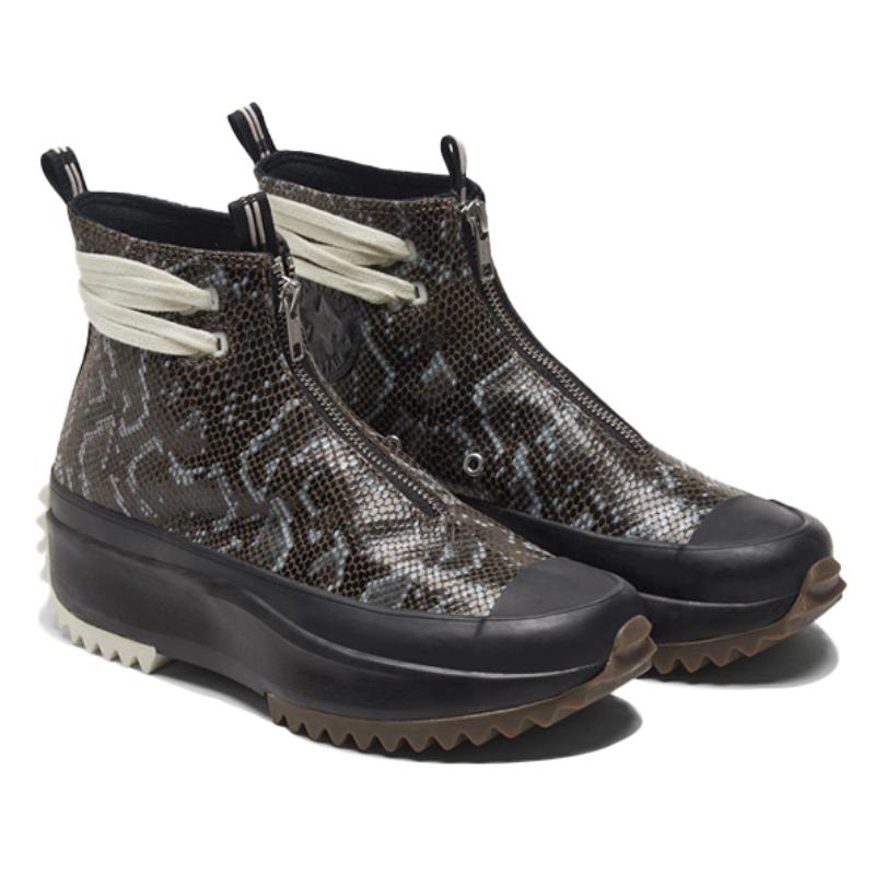 Converse Run Star Hike Zip Comfortable and Casual High-Top Canvas Shoes Unisex Snake Print Black