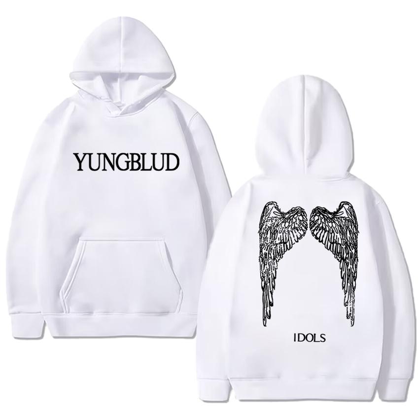 in Idols Wings Punk Grunge Hoodie Men Women YUNGBLUD Double Sided Printed Streetwear Unisex Fleece Sweatshirt