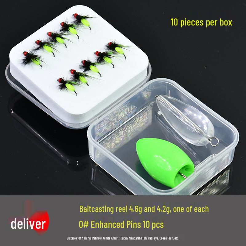 White Strip Fishing Rig: Micro Lure Baits, Mosquito Fly Hooks, Feather Lure, and Imitation Melon Seed Bait