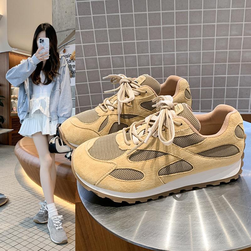 Thick-soled Heightening Dad Shoes Mesh Breathable Color Matching Sports and Leisure Shoes Women's 2025 New Comfortable and Versatile Forrest Gump Shoe