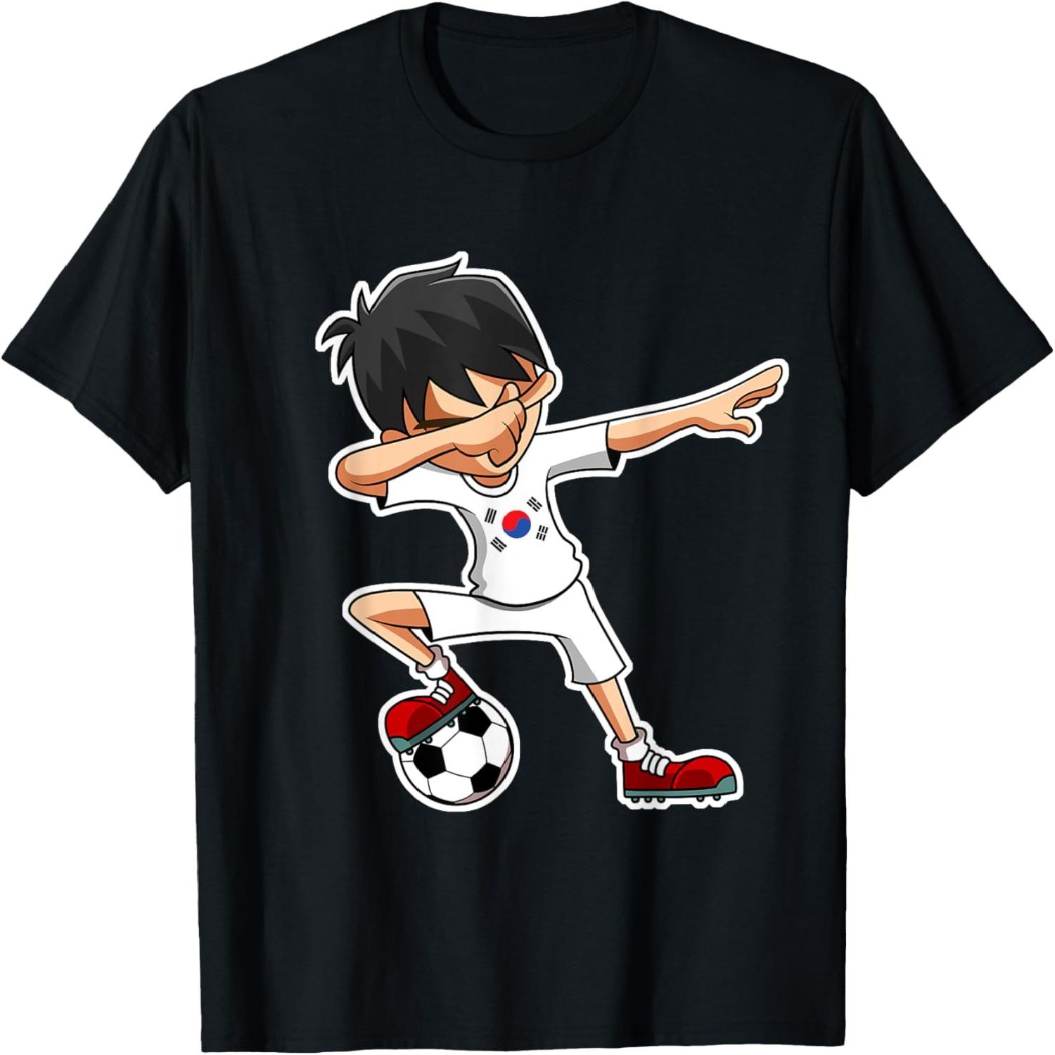 Dabbing Soccer Boy South Korea Shirt, Korean Flag Jersey T-Shirt S