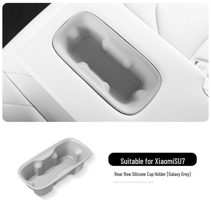 Xiaomi SU7 Silicone Non-slip Shock-absorbing Rear Cup Holder Base for 24 Cars