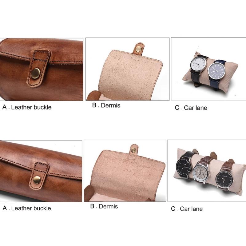 Men Watch Box Organizer Watch Pouch Bag Organizer Box Easy Carry to Travel Watch Storage Pouch Jewelry Box Cowhides