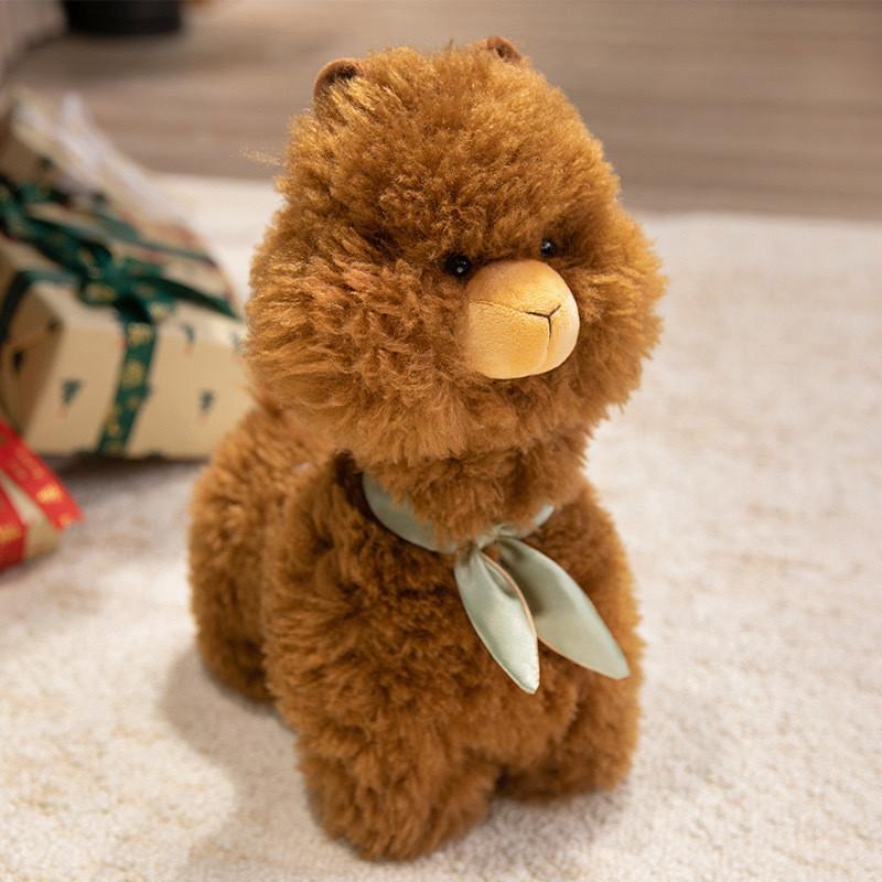 Toy Animal Alpaca With Pp Cotton Filling Soft Short Fur For Girls Birthday Gift