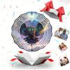 2D Metal Wind Spinner with Glowing Green Eyes and Wings Rotates 360 Degrees for Outdoor Garden Decor Perfect for Christmas Thanksgiving Patio