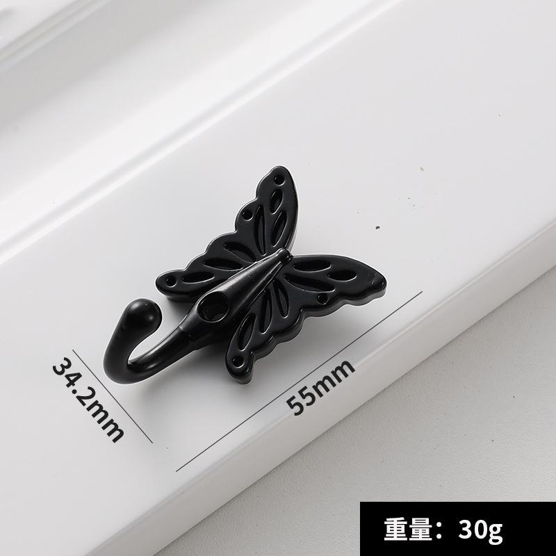 2 PCs Black/White/Bronze Color Butterfly Shaped Wall Hooks Wall Mounted Hanger for Coat Cloths Hat Towel Household Items