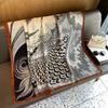 130 Square Scarves European Summer Silk Scarves Oil Painting Flower Printing Cotton Silk Scarves Women'S Spring Summer Decorative Scarves