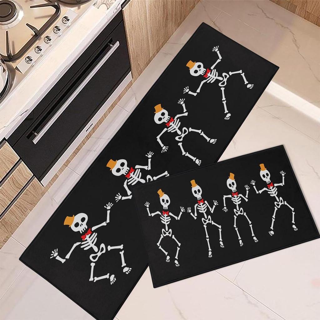 Halloween Front Door Mat Non-Slip Kitchen Door Rug Funny Halloween Floor Mat for Entryway Porch Bathroom Kitchen Shower