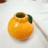 Ceramic Artificial Orange Fruit Planter Desktop Decor Handmade Glazed Modern Mini Vase Office Home Gift