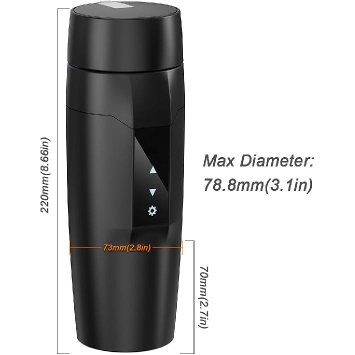 Portable Car Heating Cup, 350 ml Travel Electric Kettle, 304 Stainless Steel Liner Car Heated Mug, 40~100℃ Adjustable, 12V 80W Fast Boiling Bottle,