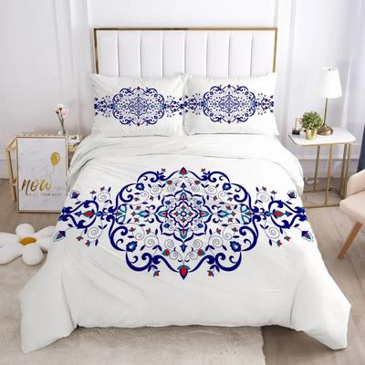 Set Biancheria da Letto 3 Pezzi Lusso Fiore 3D Copripiumino e Federe Singola Qualità Stampata Reattiva Regina Singola Foglia