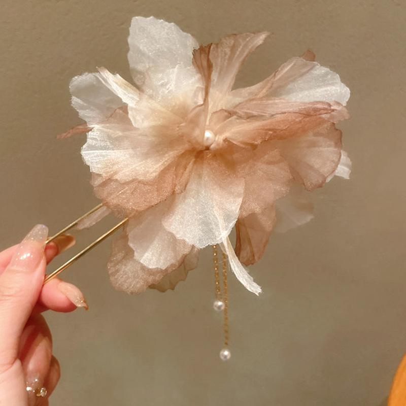 New Chinese Phoenix Luminous Lotus Tassel Hairpin Guochao Stepping Hairpin Antique Temperament Hanfu Hair Accessories Women