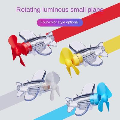 Small Airplane LED Light with Traceless Adhesive Car Decorations Wind Power Generation Mini Airplane Safe Riding Warning Effect