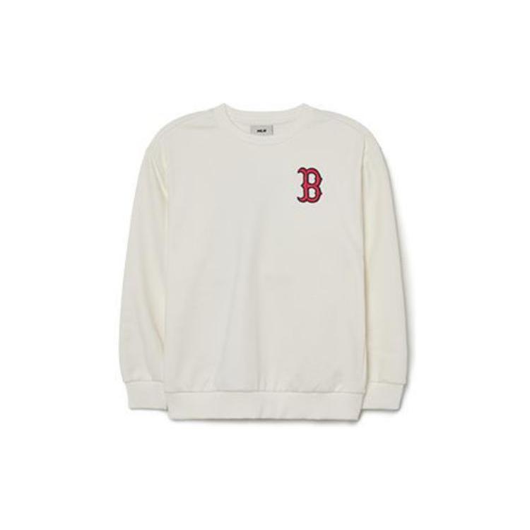 

New MLB Crew Neck Brand Logo Embroidery Print Casual T-Shirt Kids Ivory 7AMTK0131-43IVS 120