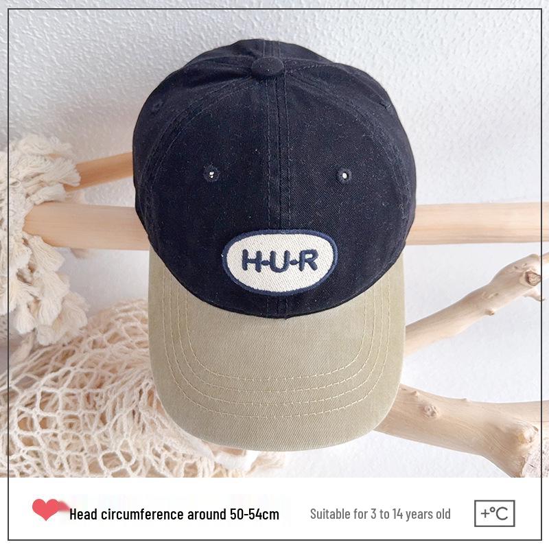 2025 Autumn Kids' Colorblock Baseball Cap: Korean Style Duckbill Sun Hat for Boys & Girls