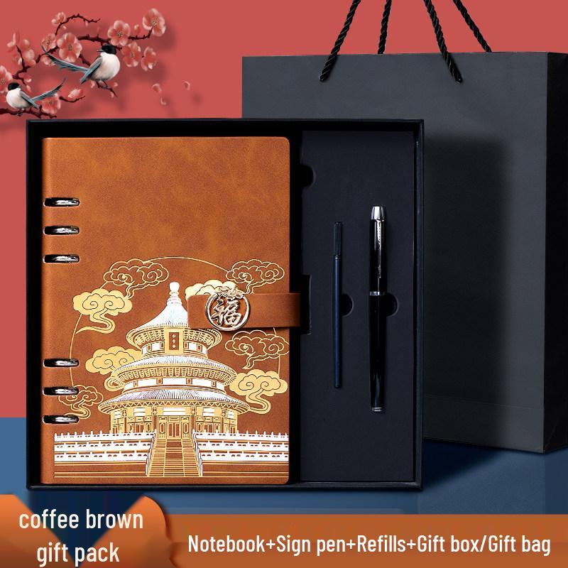 A5 High-End Tide Ring Binder Notebook with Custom Logo for Business and Meetings