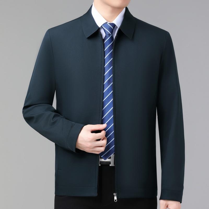 

Мужская куртка из шелка Mulberry с лацканами, весна, новинка, осень, одежда для пап среднего возраста, лидеры, повседневная куртка большого размера 205